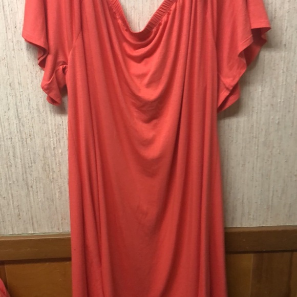 Brand new off the shoulder dress size XXL, or M peach color West Loop brand - Picture 3 of 5